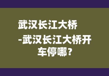 武汉长江大桥
-武汉长江大桥开车停哪？-图1